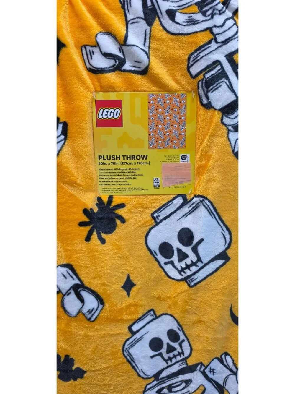 Lego Halloween Skeleton Plush Throw Blanket